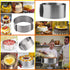 Adjustable Cake Mould, Stainless Steel Cake Mousse Ring 6 to 12 Inch, Set of 2 for Baking, DIY Cake