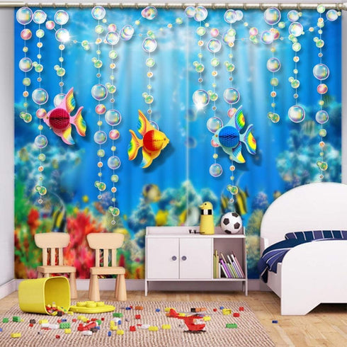Cheerland Under The Sea Party Decorations - Tropical Fish Bubble Garland, Mermaid Birthday Supplies, Ocean Backdrop