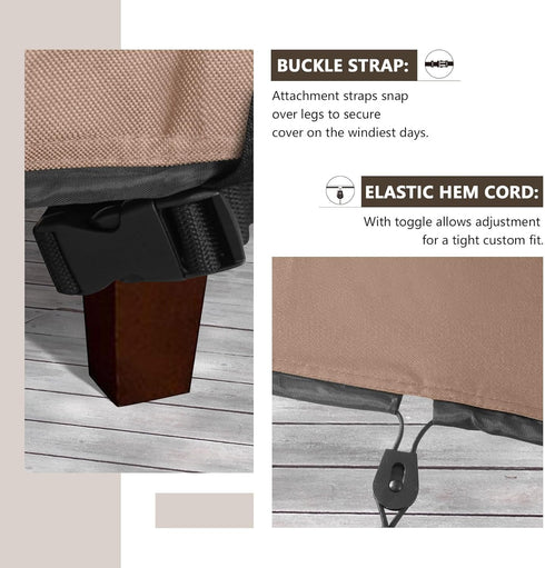 42x24x18 inch ULTCOVER Patio Coffee Table Cover, Waterproof Rectangular Outdoor Small Side Table Cover