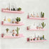 Set 6, 16 Inch Nursery Book Shelves of Pink Metal Floating Shelves for Wall, Scalloped Book Shelf for Kids Room