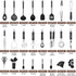 Kitchen Utensils Set, 32 pcs Non-Stick Silicone Cooking Utensils with Holder and Stainless Steel Handle