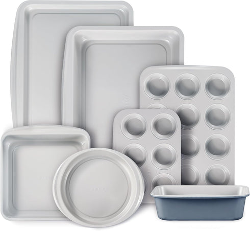 CAROTE 7-Piece Nonstick Stackable Baking Pans Set - Bakeware Sets Including Cookie