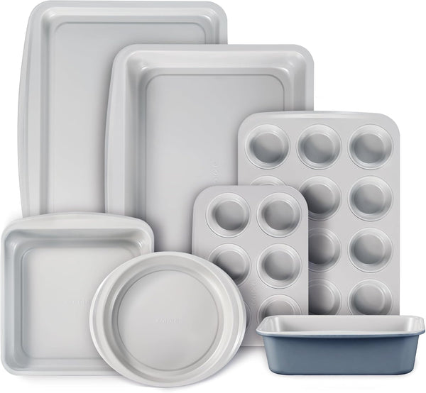 CAROTE 7-Piece Nonstick Stackable Baking Pans Set - Bakeware Sets Including Cookie
