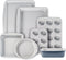 CAROTE 7-Piece Nonstick Stackable Baking Pans Set - Bakeware Sets Including Cookie