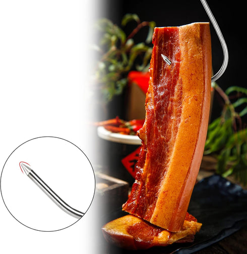 60PCS 5inch 6inch 7inch Meat Hooks for Hanging - Stainless Steel Meat Hooks for Smoker - Butchering Smoking Hanging