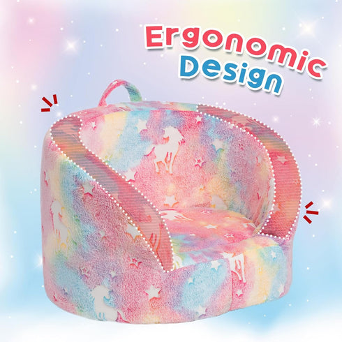 ALIMORDEN Snug-Arch Toddler Couch, Comfy Foam Baby Chair, Ergonomic Toddler Chair with a Snug Embrace Design for Boys