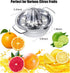 Citrus Juicer Manual Squeezer, 304 Stainless Steel Robust Hand Juicer Reamer with Strainer & 10oz Bowl, 2 Pour Spouts,