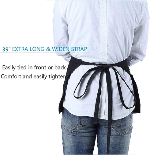 Waist Apron for Teachers with 3 Pockets, Half Black Apron, Perfect Gift for Teachers (Teach Love Inspire)