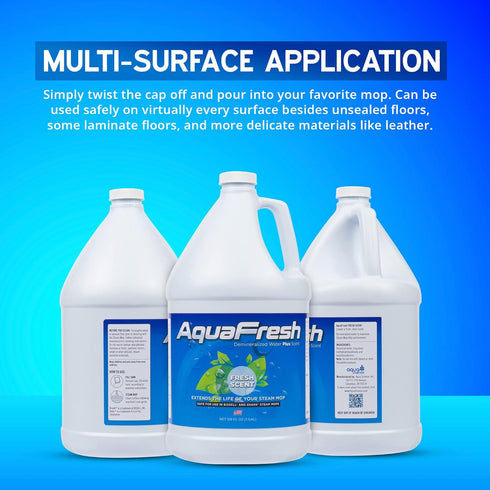 1 Aqua Science Demineralized Water Steam Mop Cleaning Solution - GALLON Premium Floor Cleaner Solution Compatible