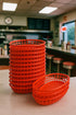 Red Plastic Food Baskets, 36-Pack Oval Serving Trays for Burgers, Fries & Sandwiches