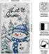 Mweet Set 2, 14x28 Inch Winter Hand Towels of Farmhouse Snowman Pine Tree Snow Holiday Tea Towel Absorbent Dish Wash