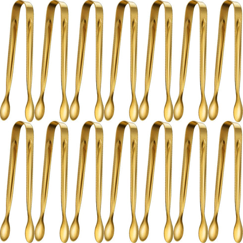 Gejoy Mini Tongs - 12 Pieces Stainless Steel Small Serving Tongs for Sugar Charcuterie Board Appetizers