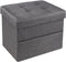 DIDIBIRD Storage Ottoman,Folding Ottomans with Storage,Linen Ottoman Foot Rest with Pocket,Foot Stool with