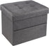 DIDIBIRD Storage Ottoman,Folding Ottomans with Storage,Linen Ottoman Foot Rest with Pocket,Foot Stool with