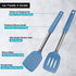 Silicone Spatula and Cooking Spoon Set - 5 Pack with Solid & Slotted Spoons, Heat Resistant, Starry Blue
