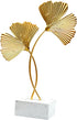 inheming Metal Ginkgo Leaf Ornaments, Gold Ginkgo Leaf Desktop Decoration Sculpture, Modern Creative