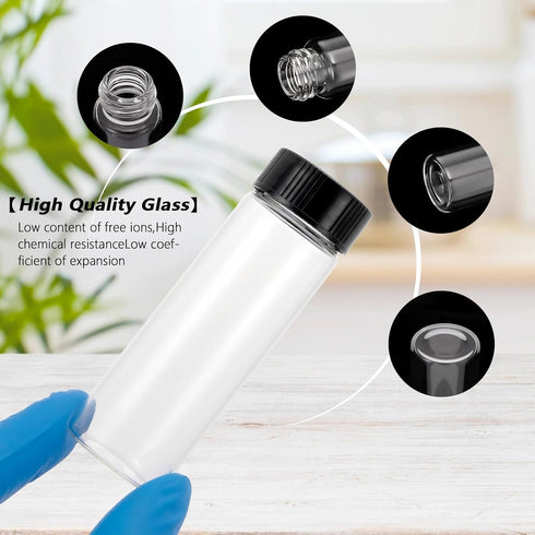 30ml Glass Spice Jars 12 PCS, Small Empty Seasoning Containers for Camping, Coffee Bean Sample Vials Bottles