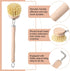 Maxdot 4 2 Inch Pcs Kitchen Dish Brush with Beechwood Handle Natural Wooden Handle Scrub Brush Fiber Bristles Dish