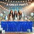 allgala Blue Tinsel Table Skirt 2-Pack, 29x108 Inch Metallic Foil Fringe for Party Decor