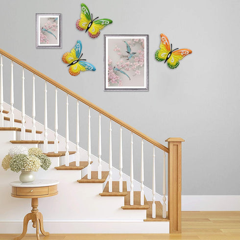 WKHOMEDECO Metal Butterfly Wall Art, Set of 3 Outdoor Decor for Indoor and Outdoor Fence, Garden, Yard
