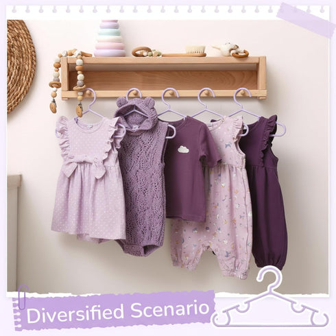 Hsei 60 Pack Closet, Pastel Color Kids Nursery Hangers Plastic Baby Hangers Heavy Duty Toddler Hanger for Pants, Coat