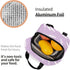 Reusable Lunch Box - Cute Lavender Flowers Light Purple Cooler Tote for Travel Picnic, Insulated Durable Shopping