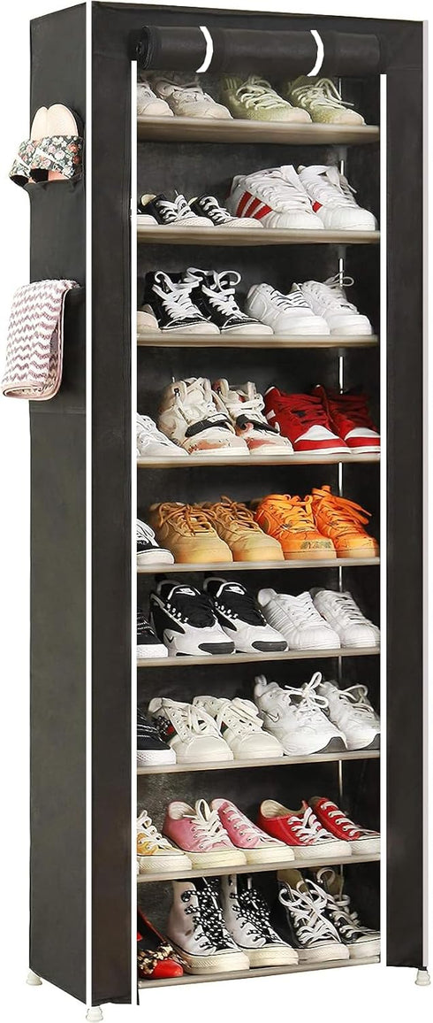 Generic 9 Tiers Shoe Rack Organizer, Free Standing Shoe Cabinet Storage Shelf Holder