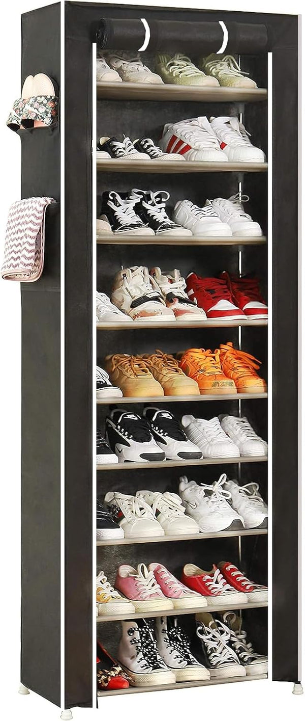 Generic 9 Tiers Shoe Rack Organizer, Free Standing Shoe Cabinet Storage Shelf Holder