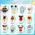 12PCS Summer Mouse Cruise Door Magnets Stickers Fridge Refrigerator,Cute Ice Cream Magnet Car Door Fridge Magnet Sticker Whiteboards for Holiday Kitchen Locker Favors