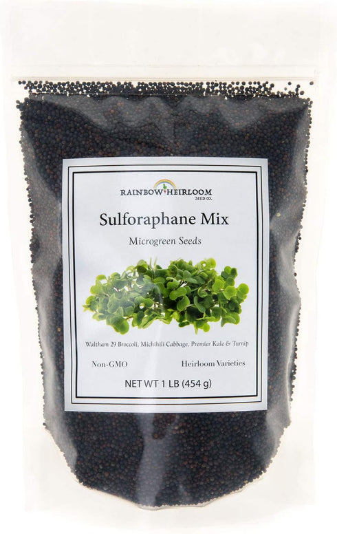 Rainbow Heirloom Seed Co. Sulforaphane MICROGREEN Seed Mix | Perfect for Microgreen Growing Trays | Kale,