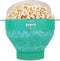 POPCO Silicone Microwave Popcorn Popper - Collapsible Bowl, BPA Free, Dishwasher Safe, 15 Colors (Transparent Aqua)