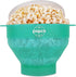 POPCO Silicone Microwave Popcorn Popper - Collapsible Bowl, BPA Free, Dishwasher Safe, 15 Colors (Transparent Aqua)