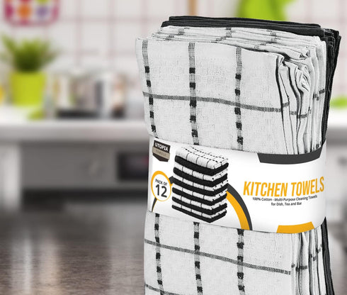 12 Pack, 15 25 Inches, 100% Set, Utopia Towels - Kitchen Towels x Ring Spun Cotton Super Soft and Absorbent Linen Dish
