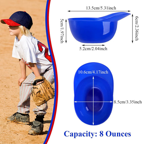 Fasmov 30 Pack Baseball Helmet Ice Cream Snack Bowl, 8 oz Mini Baseball Cap Bowls Kids Helmet Chip Bowl, Baseball Snacks Mini Dessert Cups for Ice Cream Party Supplies (Red, Blue, White) by Fasmov
