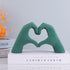 DOVDOV Green Heart Hand Sculpture, Heart Hand Statue Home Decor Aesthetics, Suitable for Bookshelf Console Table Office