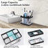 Toothbrush Holders for Bathroom, 5 Slots Electric Toothbrush and Toothpaste Organizer, Clear/Black Makeup Brush Storage
