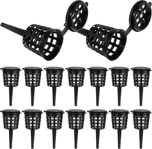Yardwe 50pcs Bonsai Fertilizer Baskets, Mesh Baskets with Lid for Planting Nutrition Cups, Succulent, Orchid