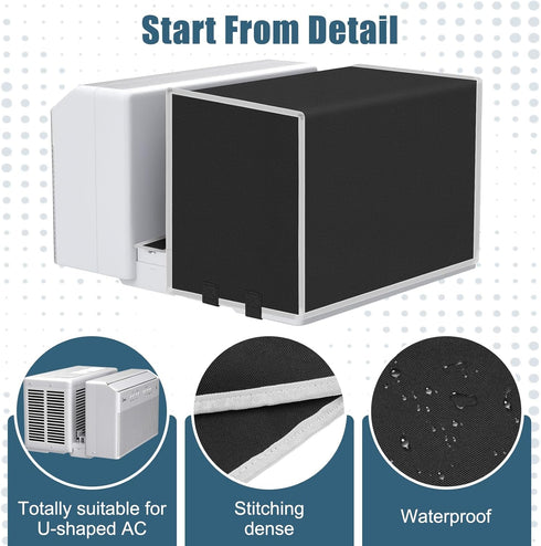 U Shaped Air Conditioner Cover for Midea, Waterproof and Windproof Cover for 8000/10000/12000 BTU Units