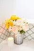 Admired By Nature 9 Stem Artificial Flowers English Rose Bud Spring Wedding Bouquet for Bride Bridesmaid, Yellow Floral