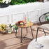 17.7 inch VECELO Small Round Outdoor Side Table,Patio End Table,Waterproof Wood Table with Weather Resistant Steel