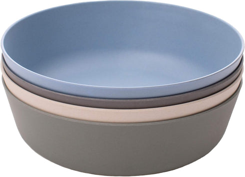 WeeSprout Bamboo Kids Bowls, Set of Four 15 oz Kid-Sized Dinnerware, Dishwasher Safe
