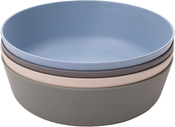 WeeSprout Bamboo Kids Bowls, Set of Four 15 oz Kid-Sized Dinnerware, Dishwasher Safe