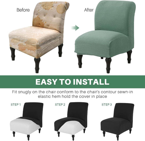 Armless MIFXIN Accent Chair Cover Knitted Stretch Slipper Chair Couch Slipcover Removable Washable Furniture Protector