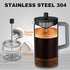 YOLIFE 12oz French Press Coffee Maker, 1 Cup, Heat-resistant Borosilicate Glass, 4-Level Filters, Portable Cold Brew
