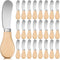 24 Pcs Little Cheese Spreader Knives, 4.7 Inch Stainless Steel Butter Spreader Knives with Wooden Handle, Mini Butter