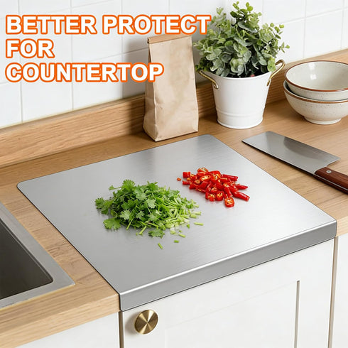 Julyxi 15x11 Inch L-Shaped Stainless Steel Cutting Board for Kitchen,Small Cutting Boards Non-Slip Dishwasher Safe