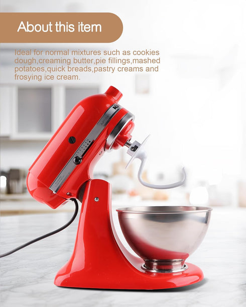 C-shaped K45DH Coated Dough Hook, Attachment for KitchenAid 4.5-5.0 Quart Bowl, Compatible with K45