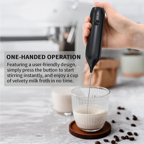 Handheld Electric Milk Frother, 500mAh Type-C Rechargeable Mini Blender for Coffee, Hot Chocolate, Eggs, Juice