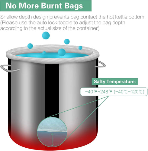 Brew Bags Reusable 2 Pack, 250 Micron Fine Mesh Bag for Fruit Cider Apple Grape Wine Press Drawstring Straining Brew in
