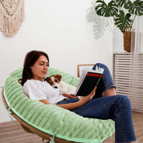 8 50"x50") HOMBYS Fluffy Shaggy Cover for Papasan Chair Cushion, Plush Faux Fur Slipcover ONLY, (Without Cushion)